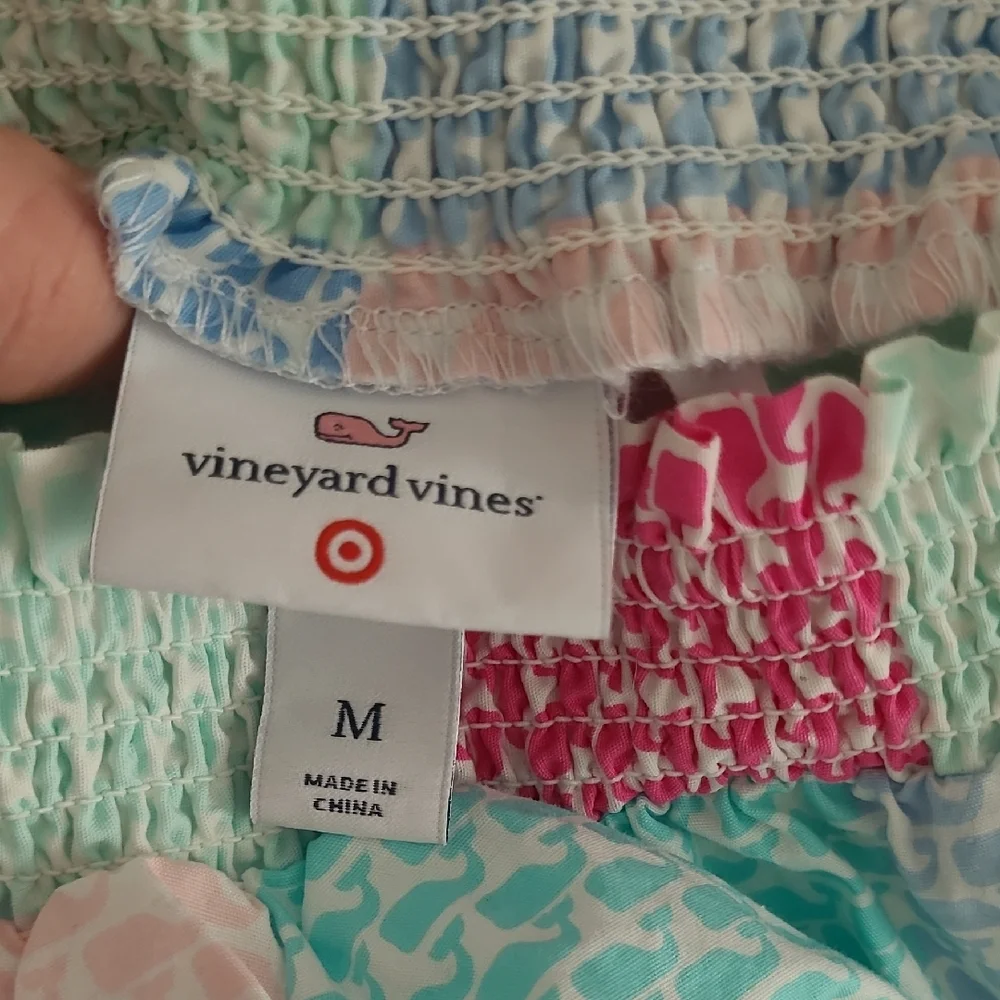 Vineyard Vines Target Colorful Patchwork Off-Shoulder Dress - Picture 2 of 4